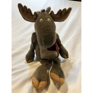Hallmark Plush Felt Broose Moose Sitting Scarf Stuffed Animal Cottage Core